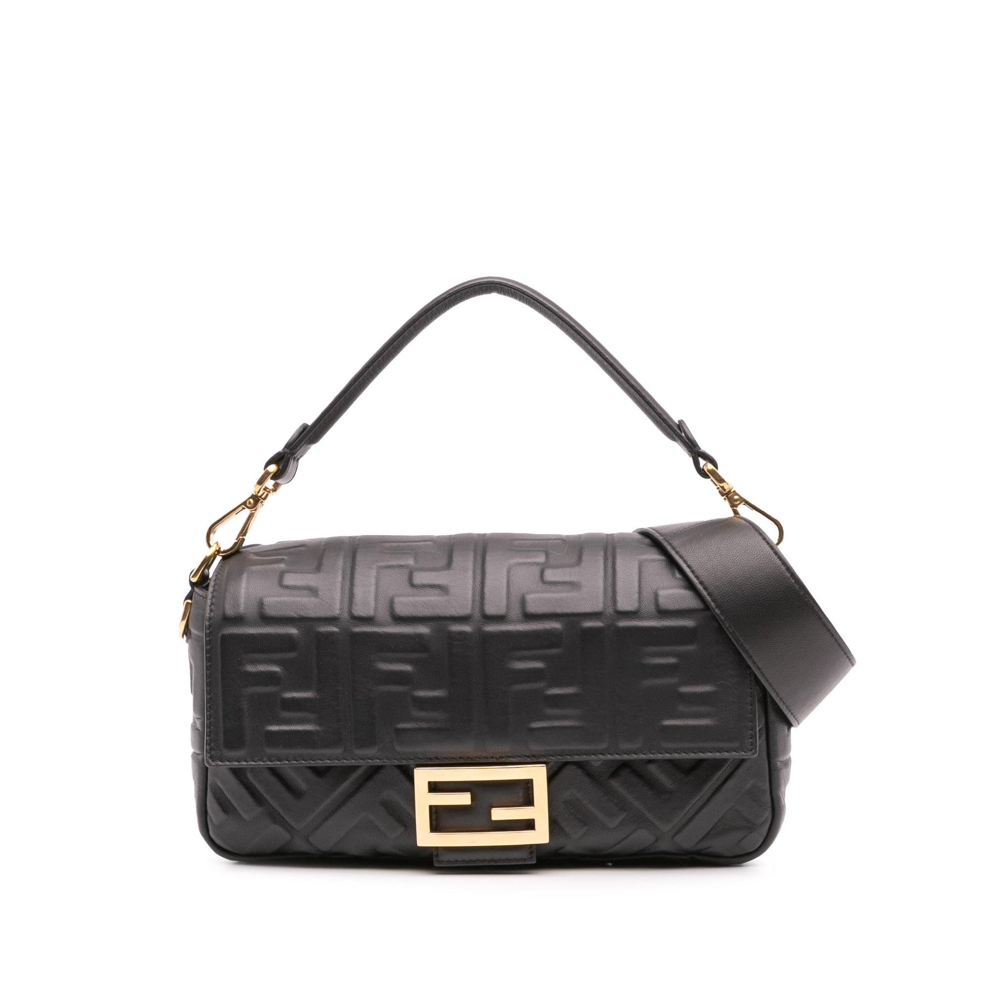 Fendi Zucca Baguette Satchel Leather Embossed Satchel Bag Baguette Satchel 18