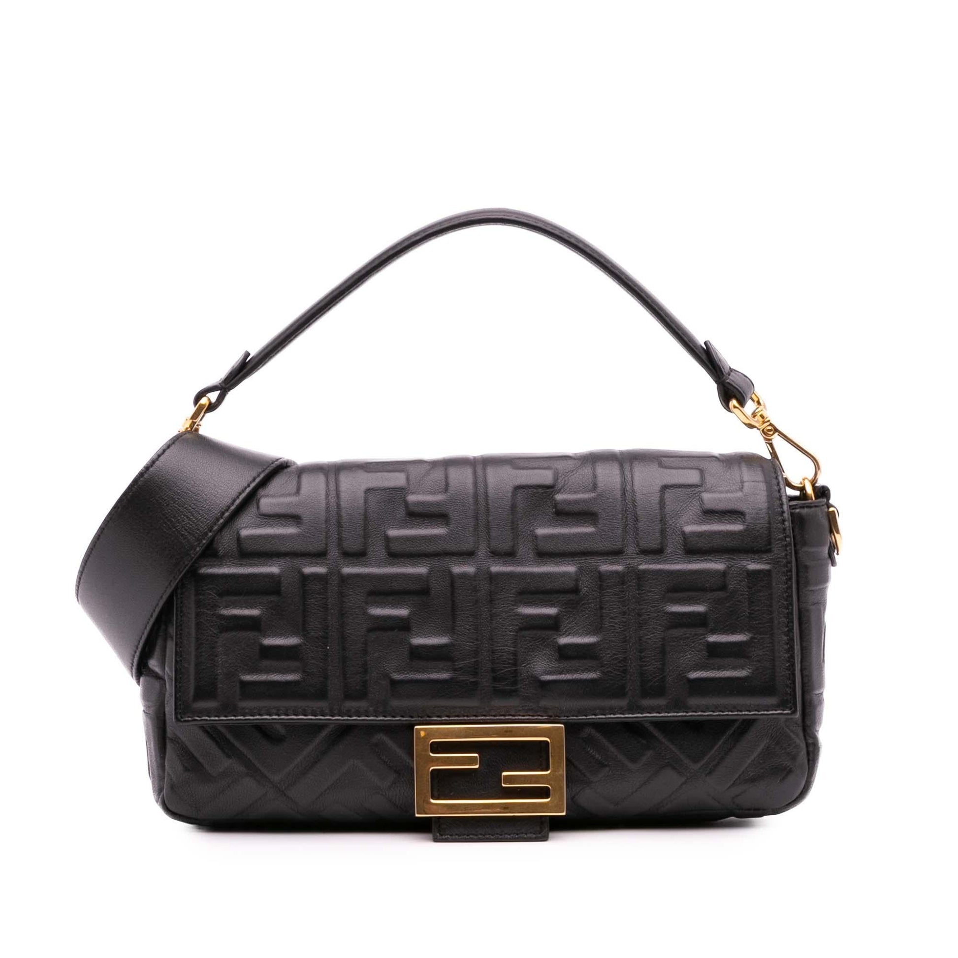 Fendi Zucca Baguette Satchel Leather Embossed Satchel Bag Baguette Satchel 19