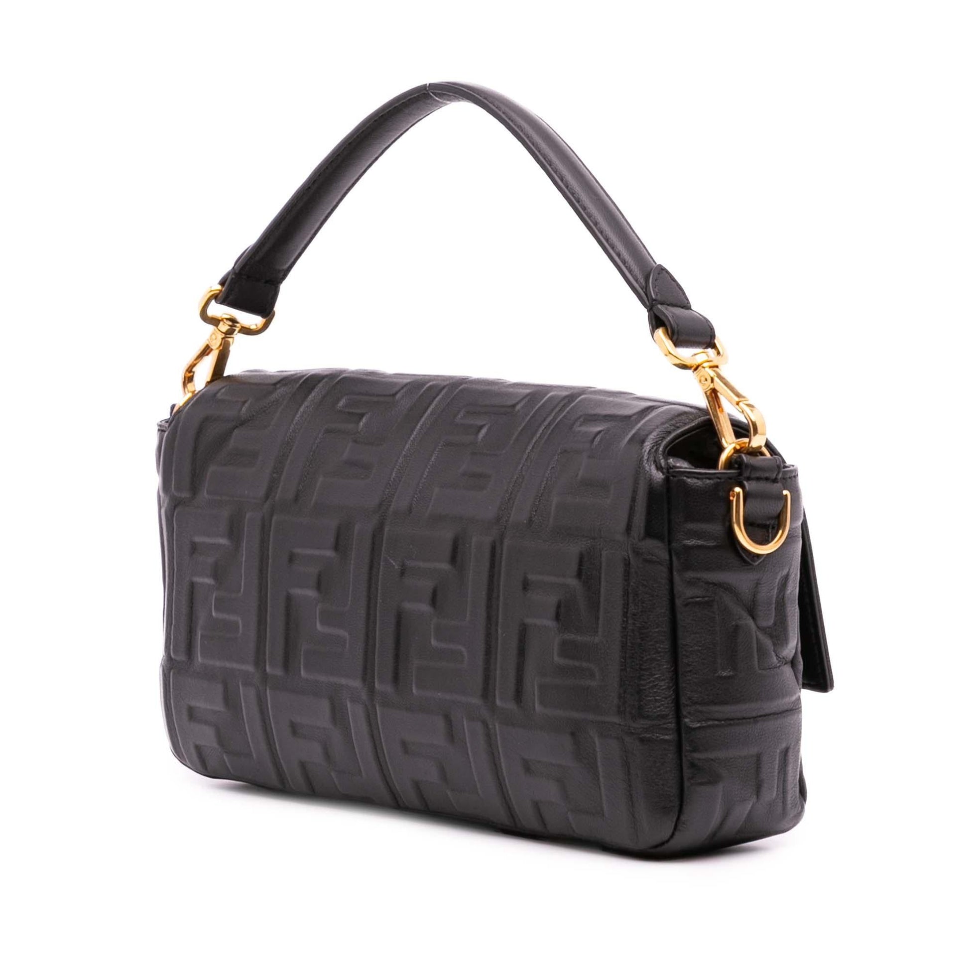 Fendi Zucca Baguette Satchel Leather Embossed Satchel Bag Baguette Satchel 19
