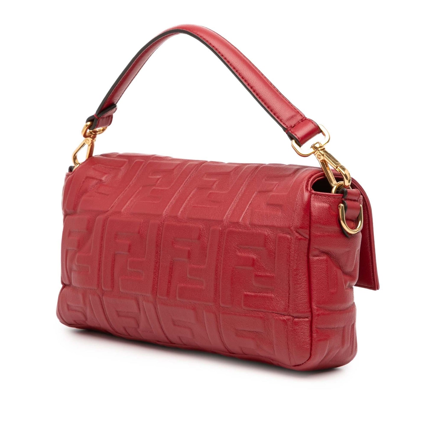 Fendi Zucca Baguette Satchel Leather Embossed Satchel Bag