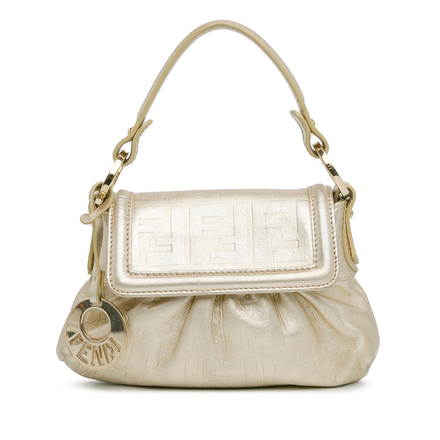 Fendi Zucca Chef Shg Mtgdei Satchel Bag Leather Embossed Flap