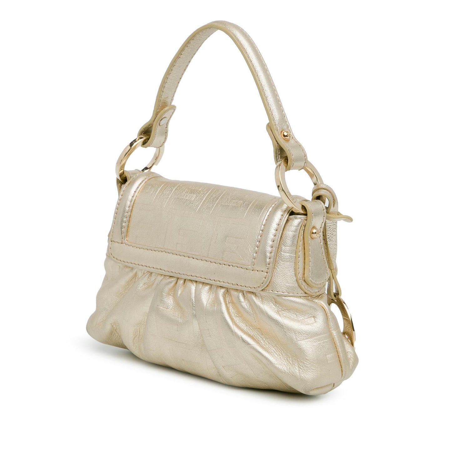 Fendi Zucca Chef Shg Mtgdei Satchel Bag Leather Embossed Flap