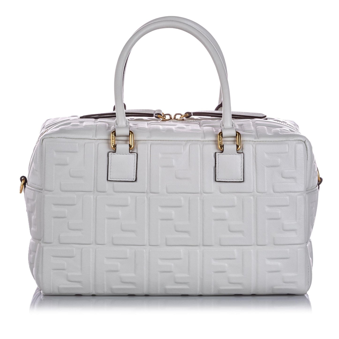 Fendi Zucca Satchel Shg Leather Embossed Satchel Bag