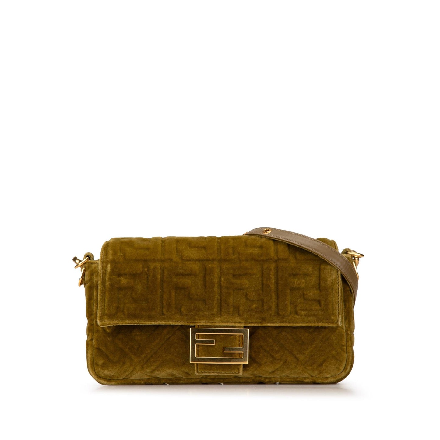 Fendi Zucca Velvet Baguette Satchel Embossed Satchel Bag Satchel Shg Tmosbz