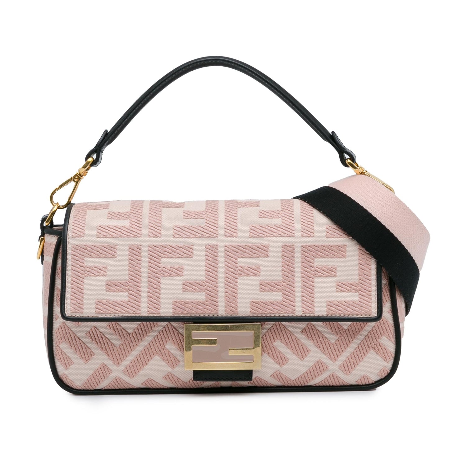 Fendi Zucca Baguette Satchel Shg 3Y1Aja Embroidered Satchel Bag