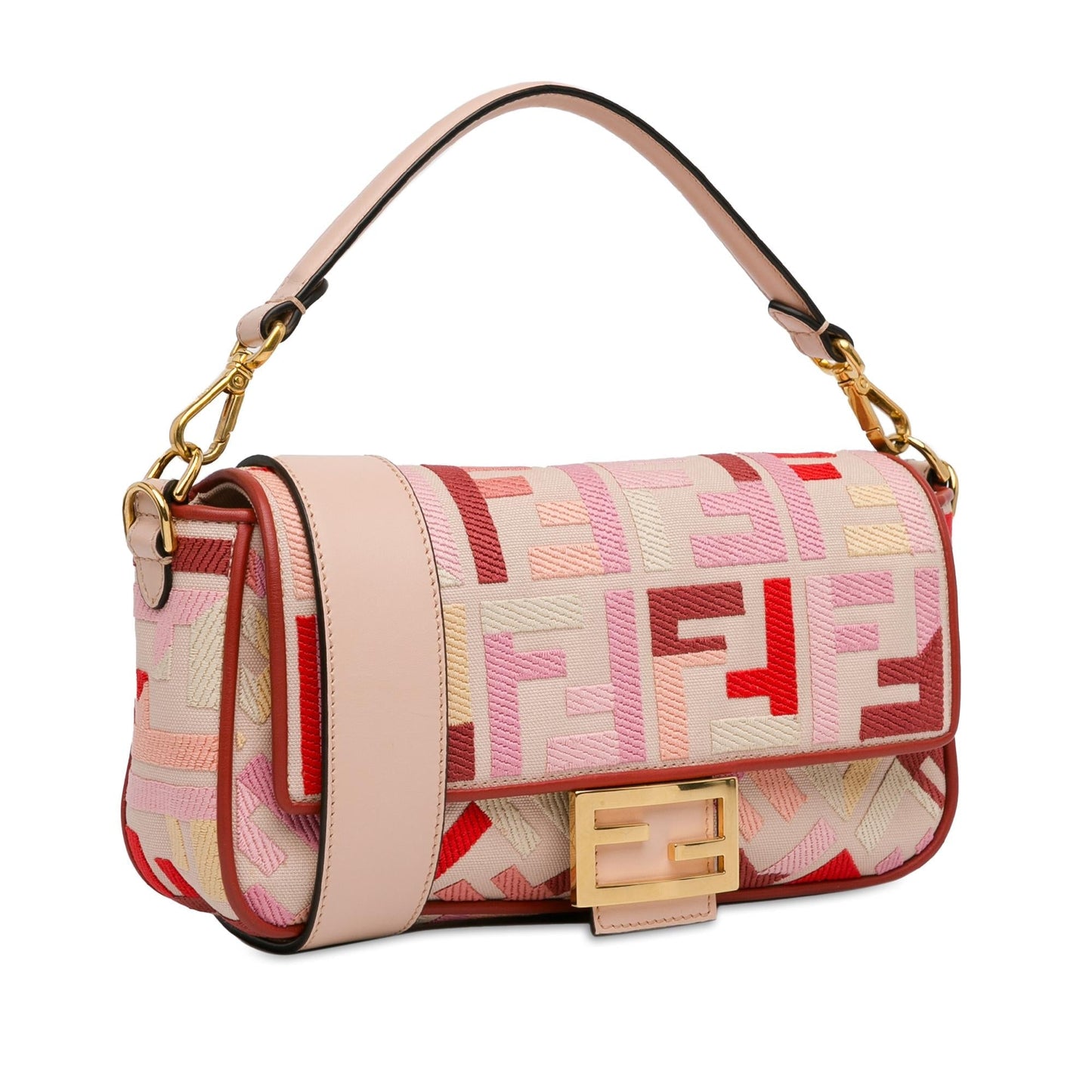 Fendi Zucca Baguette Satchel Shg Rvfwx2 Canvas Embroidered Satchel Bag