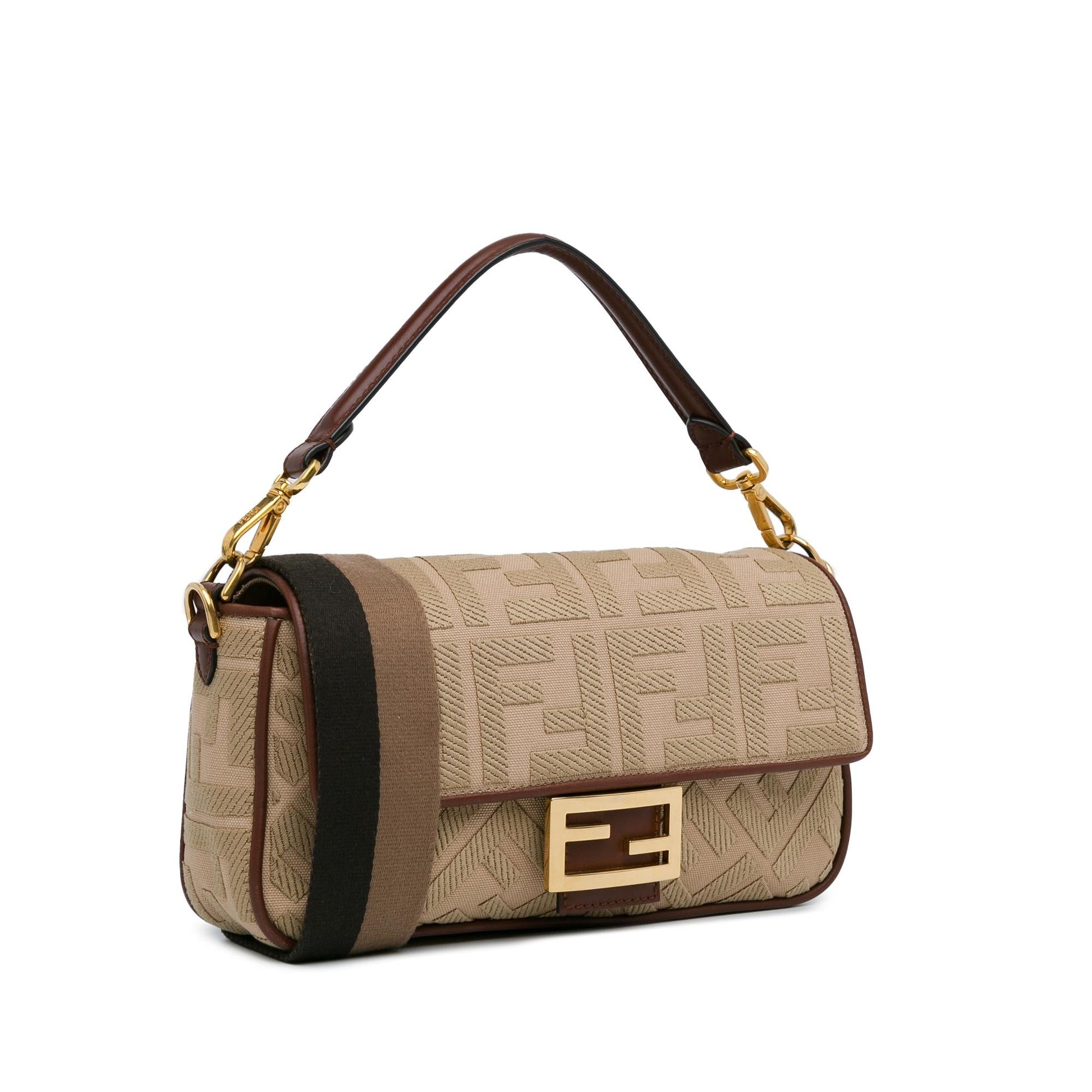 Fendi Zucca Baguette Satchel Shg 62Z4Da Canvas Embroidered Satchel Bag