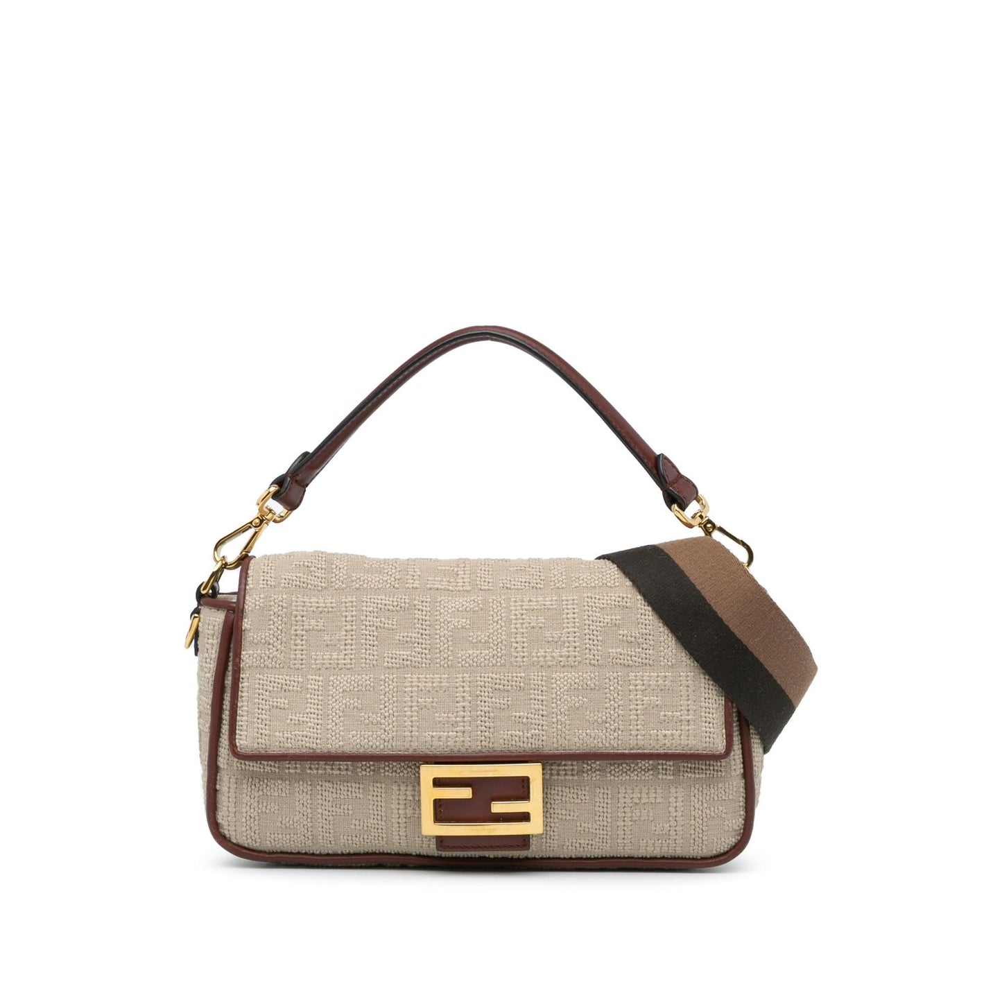 Fendi Zucca Baguette Satchel Shg Cbxmdx Canvas Embroidered Satchel Bag