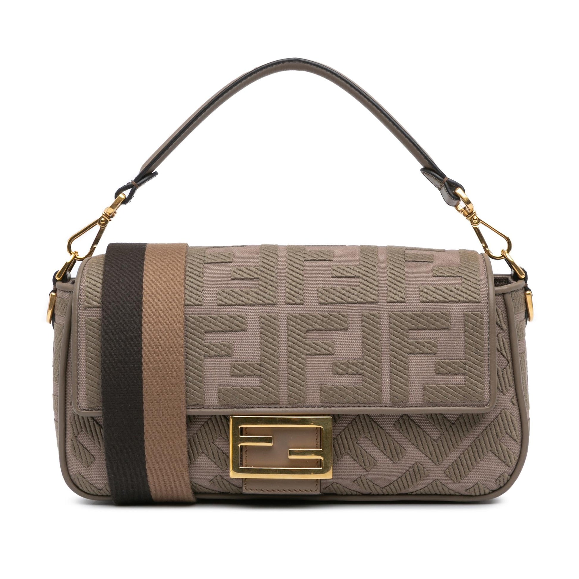 Fendi Zucca Baguette Satchel Canvas Embroidered Satchel Bag Satchel Shg Iv4Ljh