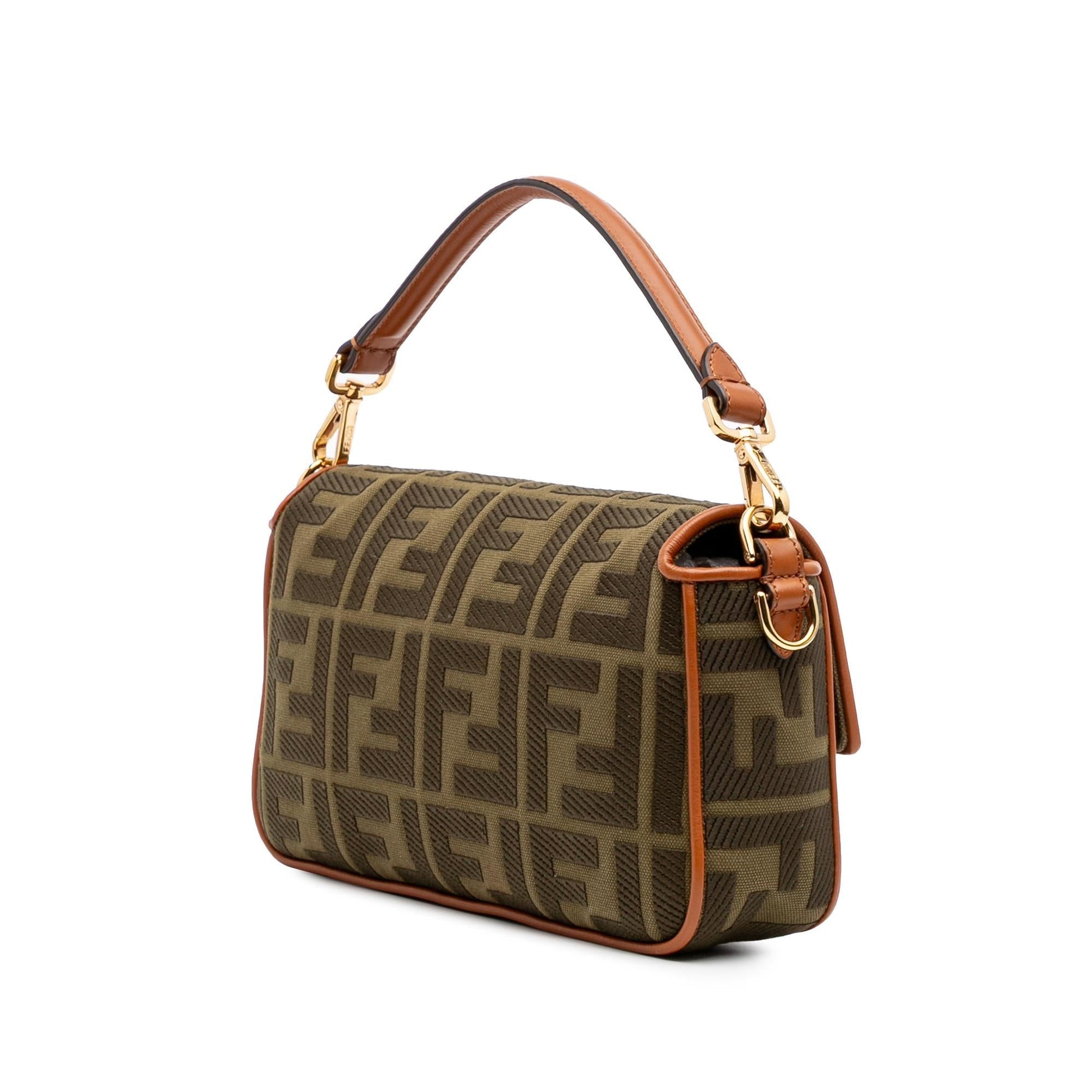 Fendi Zucca Baguette Satchel Canvas Embroidered Satchel Bag Baguette Satchel 7