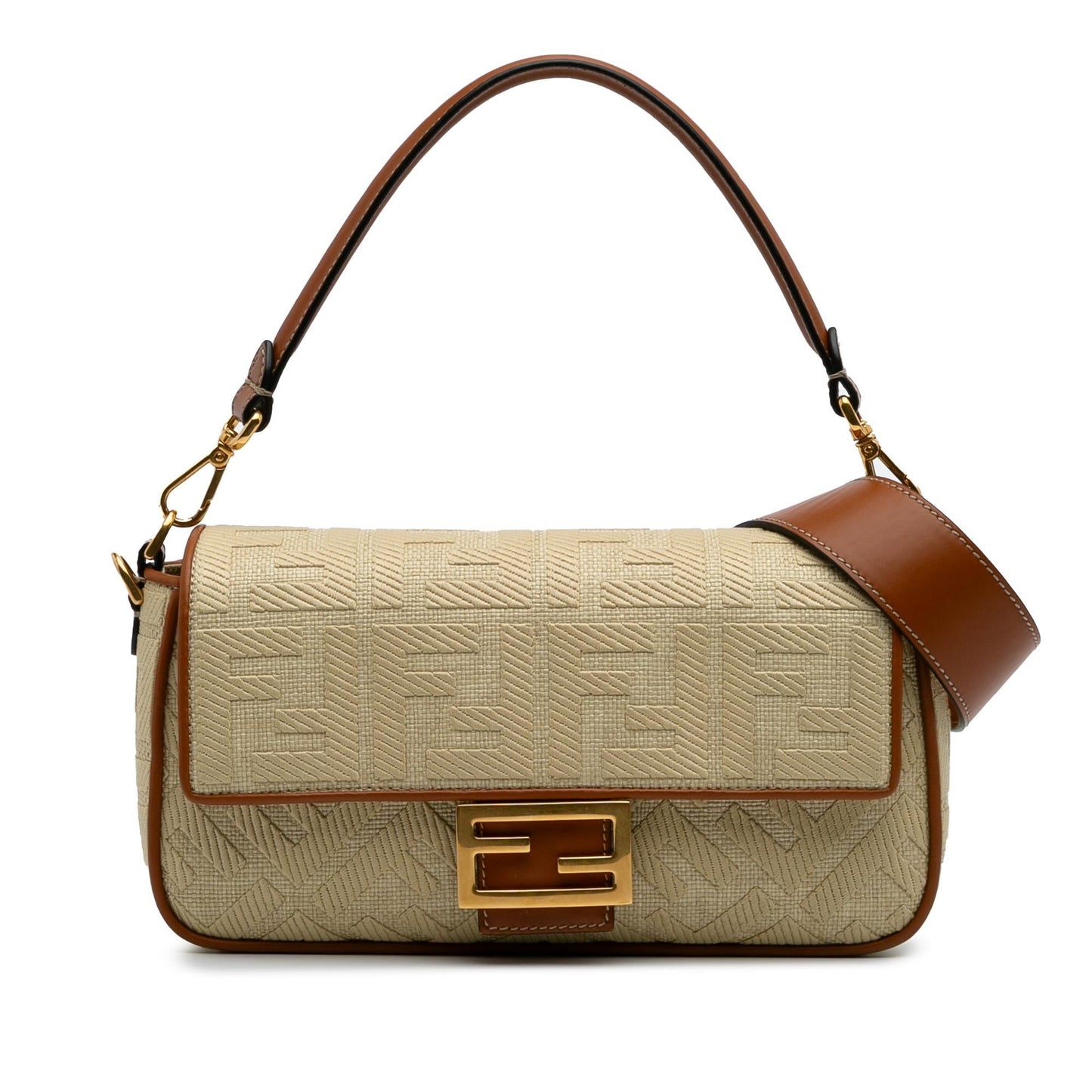Fendi Zucca Baguette Satchel Canvas Embroidered Satchel Bag Baguette Satchel 9