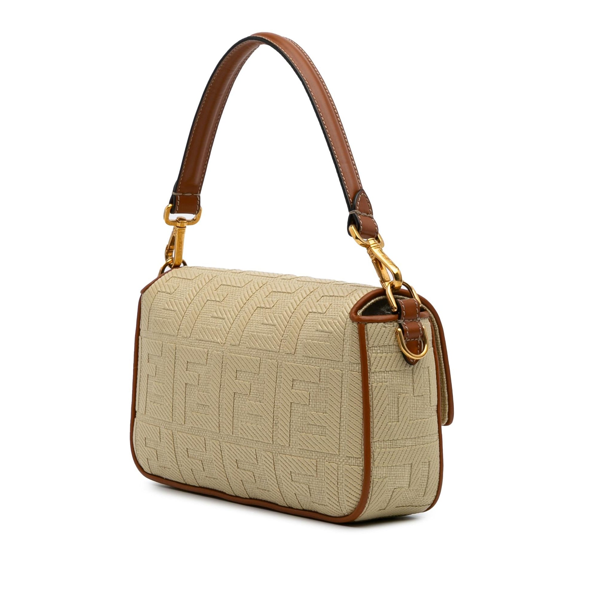 Fendi Zucca Baguette Satchel Canvas Embroidered Satchel Bag Baguette Satchel 9
