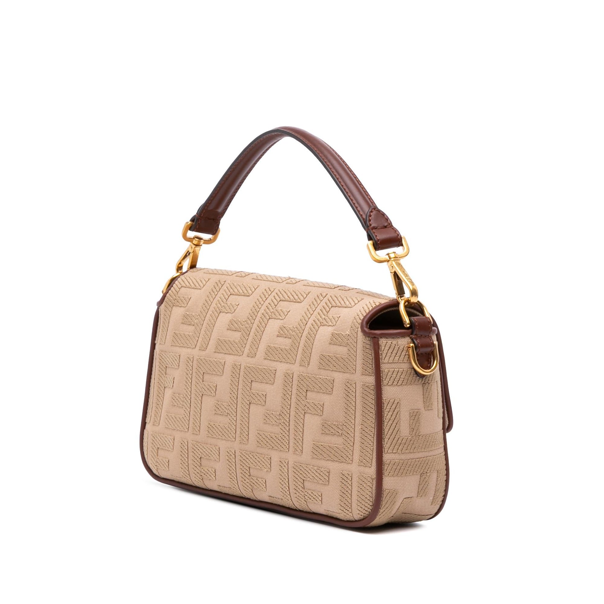Fendi Zucca Baguette Satchel Canvas Embroidered Satchel Bag Baguette Satchel 15