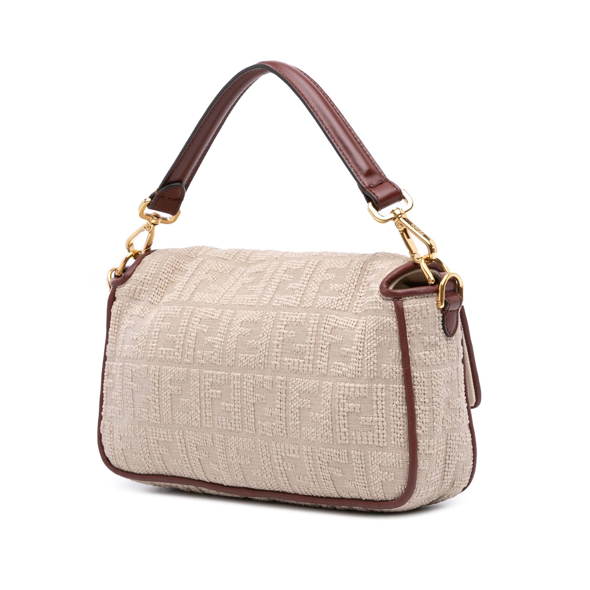 Fendi Zucca Baguette Satchel Canvas Embroidered Satchel Bag Baguette Satchel 16