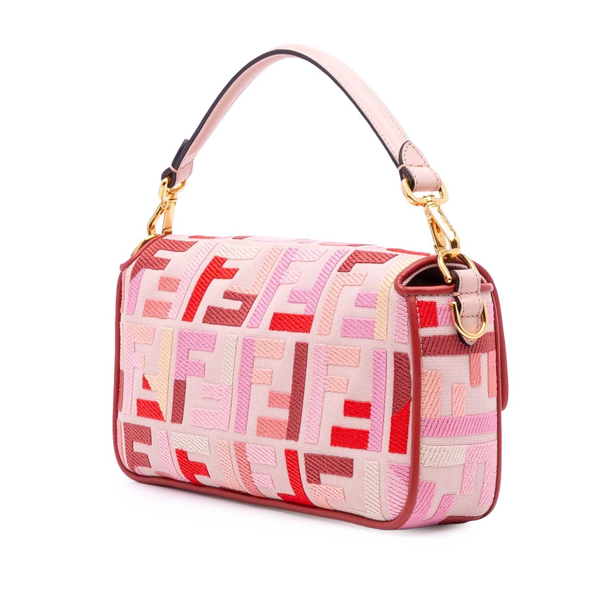 Fendi Zucca Baguette Satchel Canvas Embroidered Satchel Bag Baguette Satchel 20