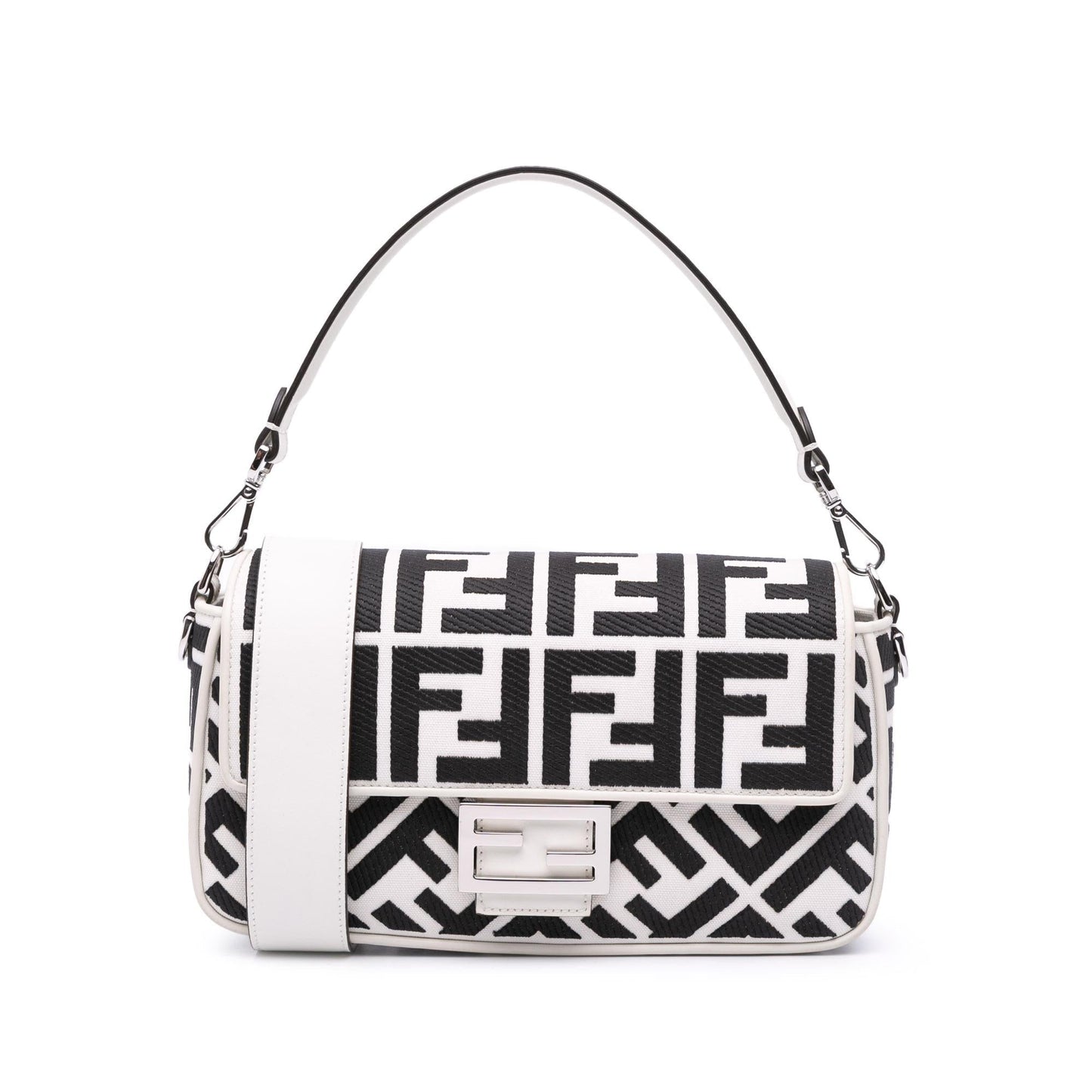 Fendi Zucca Baguette Satchel Canvas Embroidered Satchel Bag Baguette Satchel 19