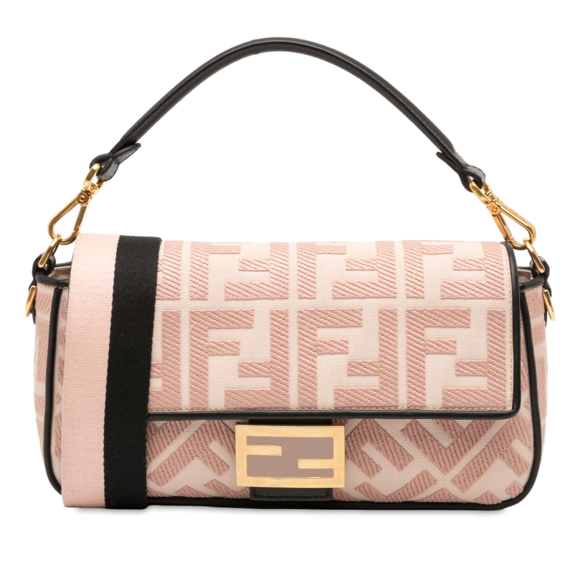 Fendi Zucca Baguette Satchel Canvas Embroidered Satchel Bag Baguette Satchel 23