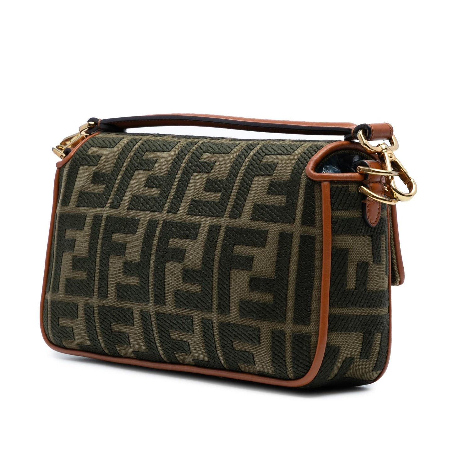 Fendi Zucca Baguette Satchel Canvas Embroidered Satchel Bag Baguette Satchel 24