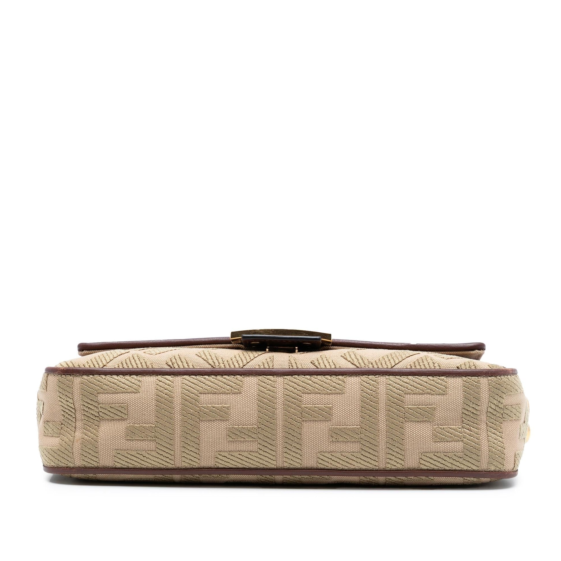 Fendi Zucca Baguette Satchel Canvas Embroidered Satchel Bag Baguette Satchel 25