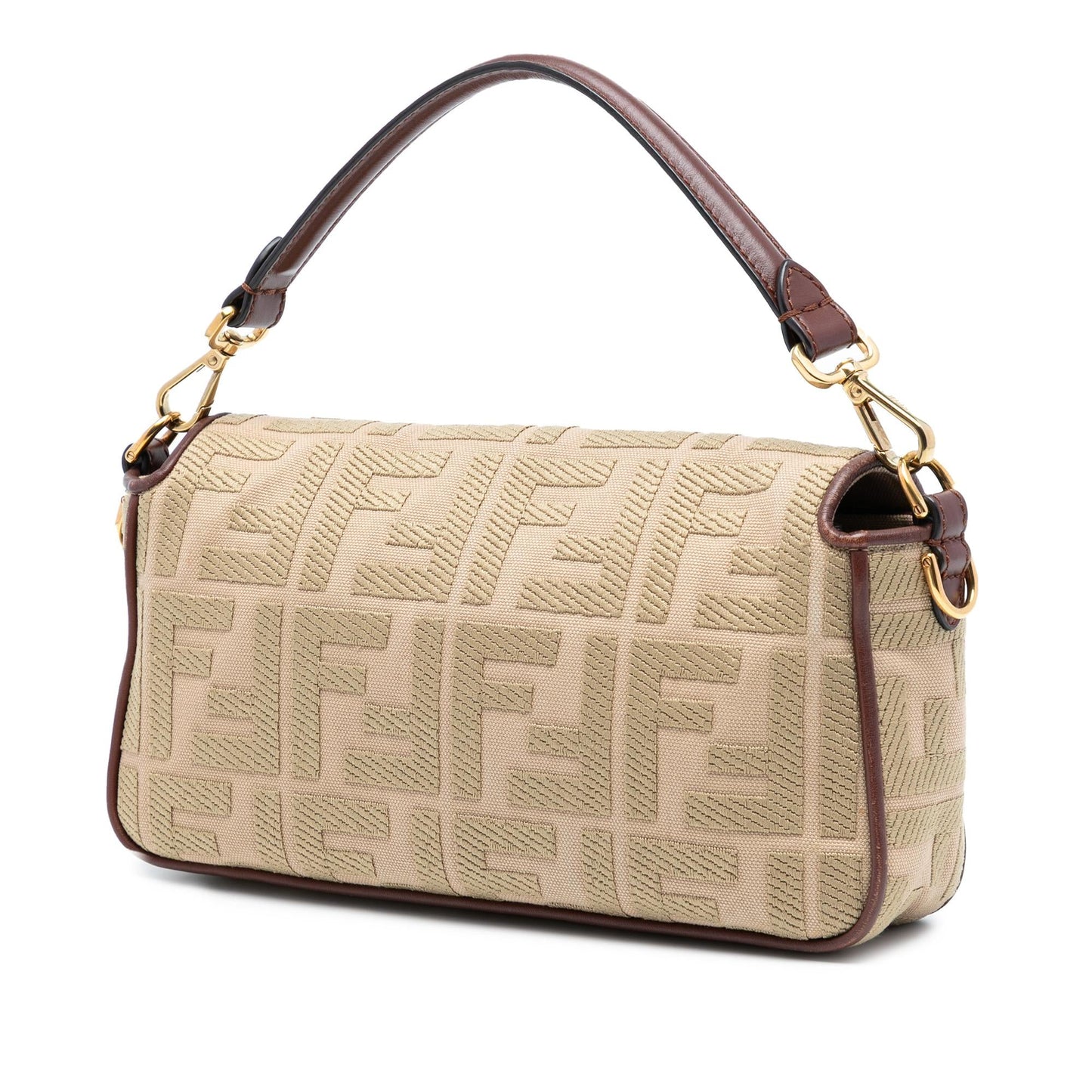 Fendi Zucca Baguette Satchel Canvas Embroidered Satchel Bag Baguette Satchel 25