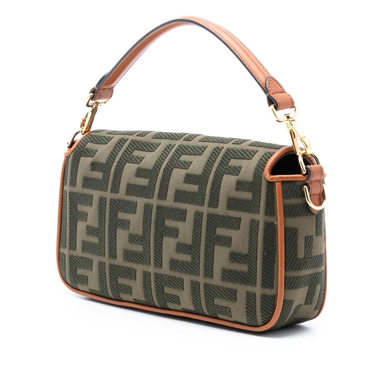 Fendi Zucca Baguette Satchel Canvas Embroidered Satchel Bag
