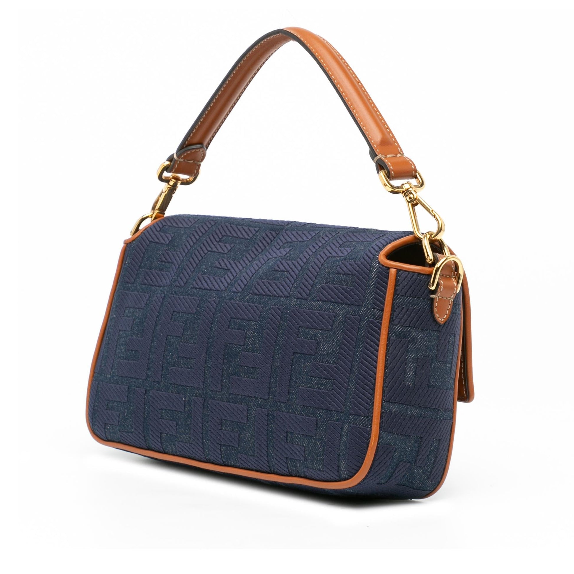 Fendi Zucca Baguette Satchel Shg U0Rmi7 Denim Embroidered Satchel Bag