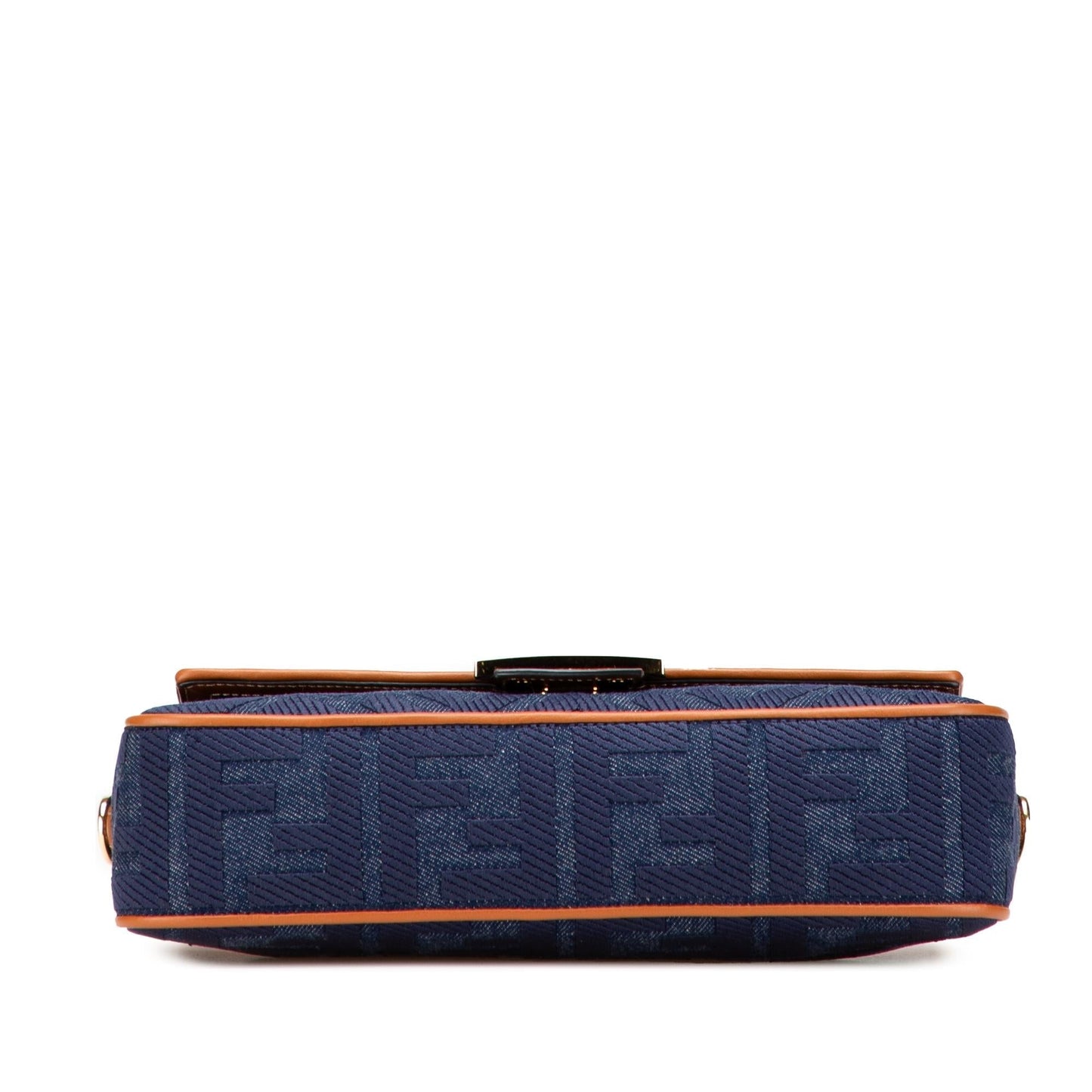 Fendi Zucca Baguette Satchel Denim Embroidered Satchel Bag