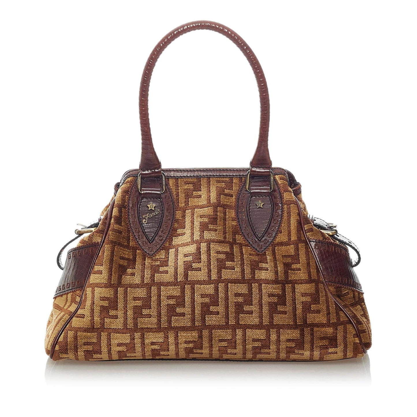 Fendi Zucca Etniko Handbag Shg Canvas Satchel Bag