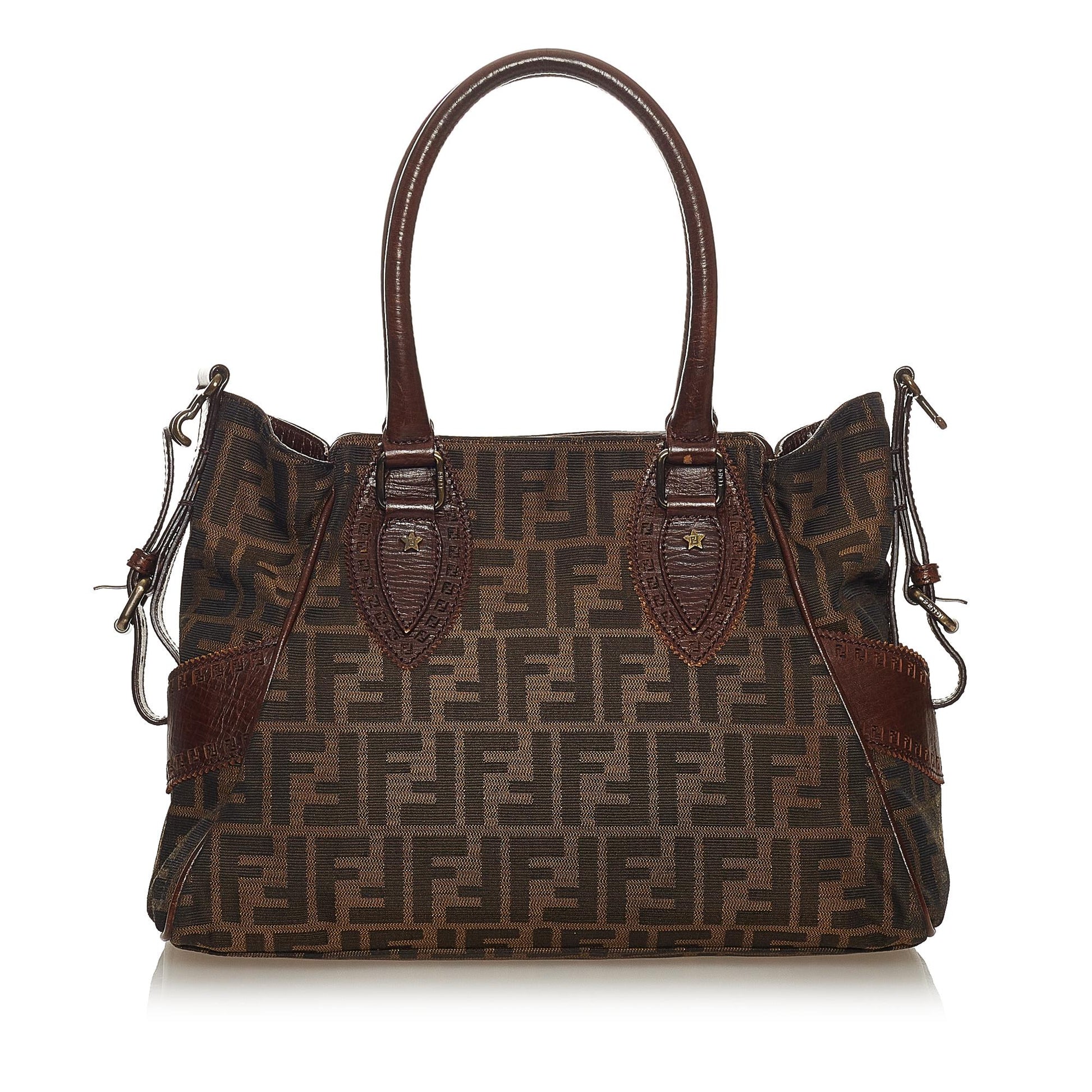 Fendi Zucca Etniko Shoulder Bag Shg Canvas Bag Shg 27464