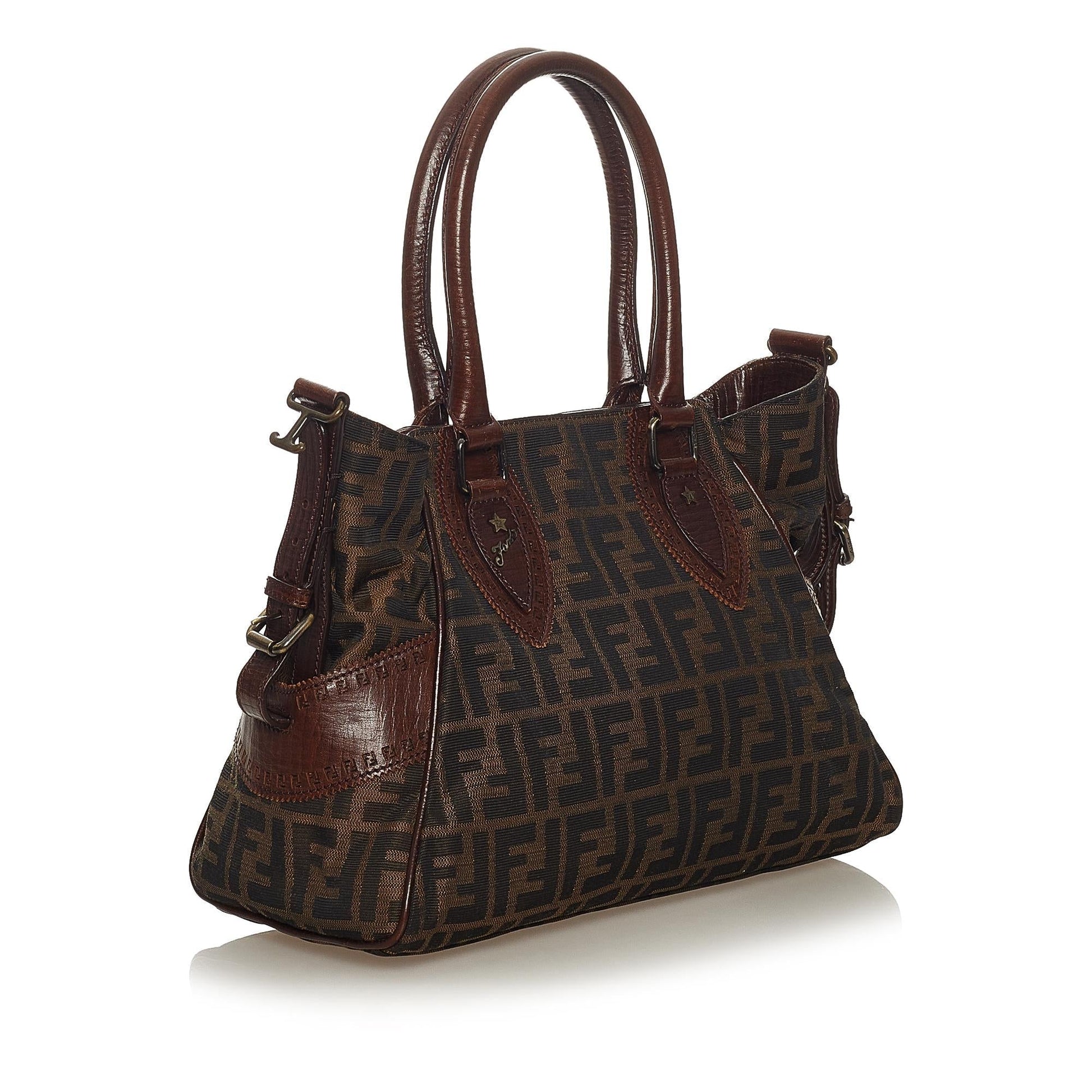 Fendi Zucca Etniko Shoulder Bag Shg Canvas Bag Shg 27464