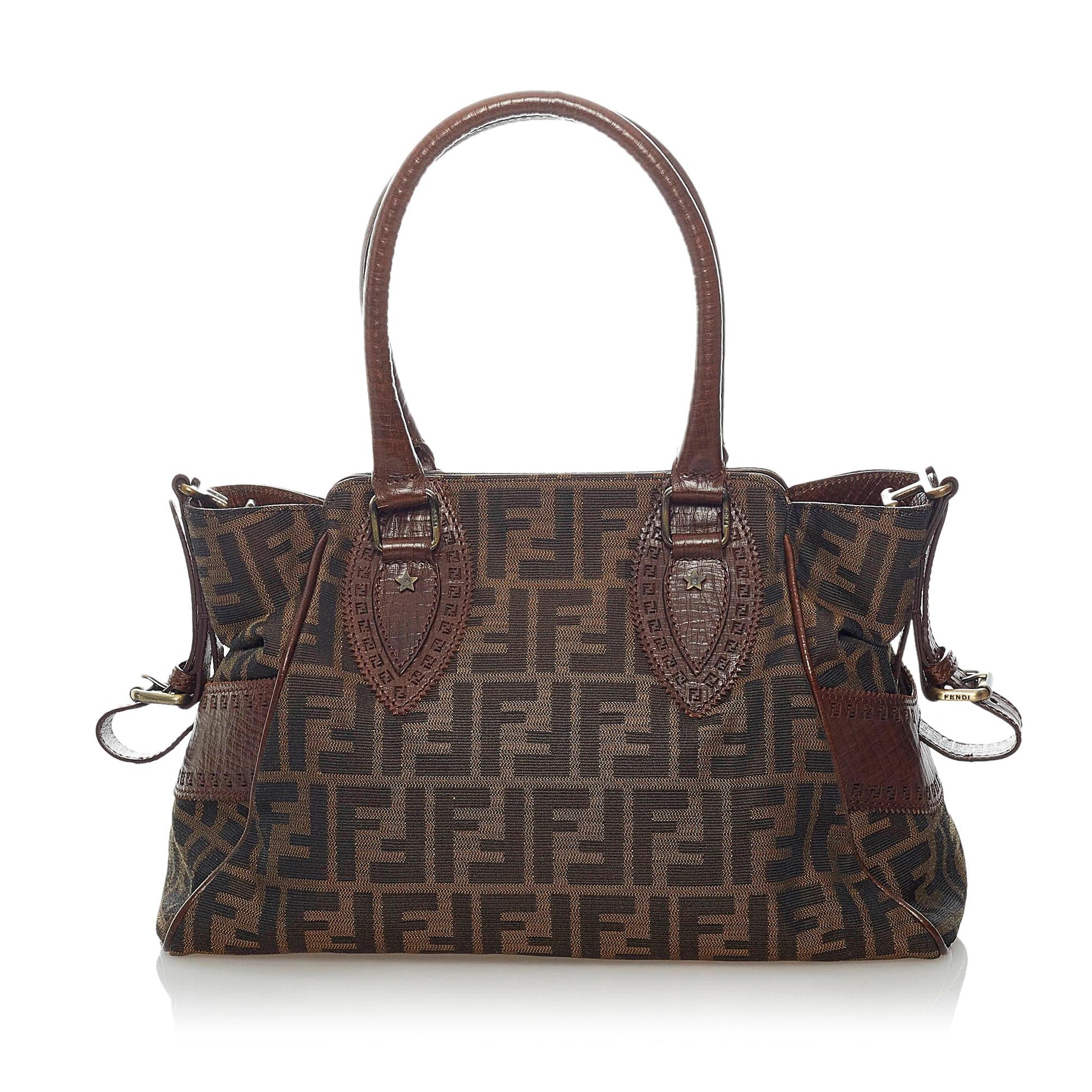 Fendi Zucca Etniko Shoulder Bag Shg Canvas