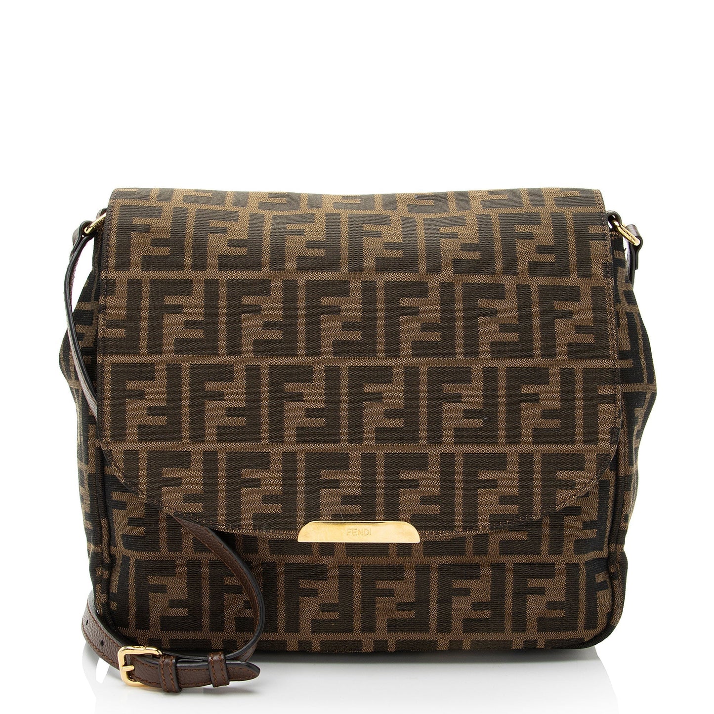 Fendi Zucca Messenger Flap Shoulder Bag