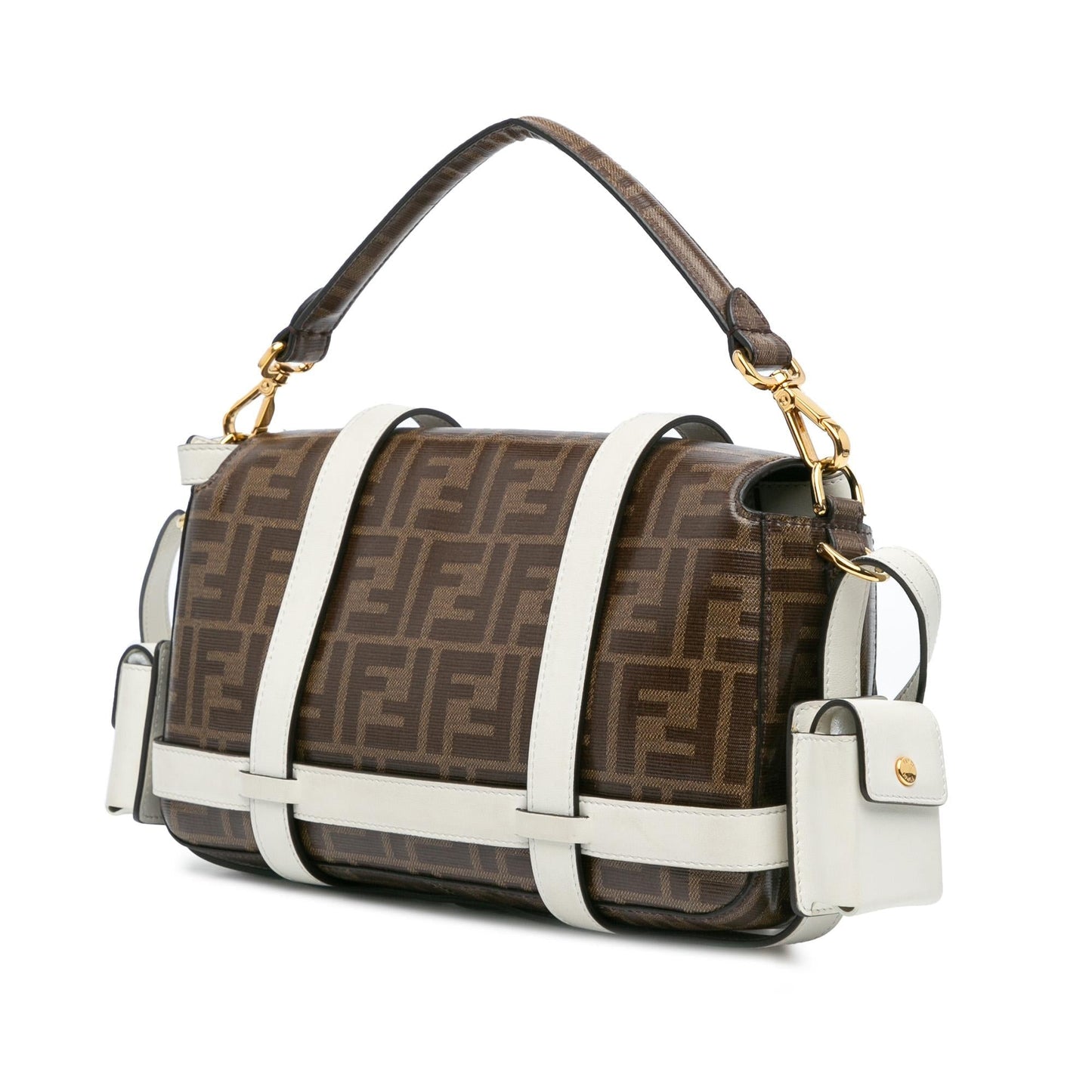 Fendi Zucca Glazed Fabric Cage Baguette Satchel Satchel Bag