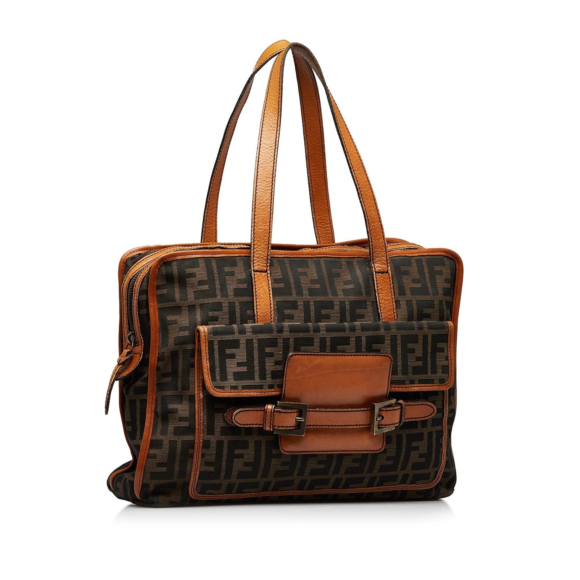 Fendi Zucca Handbag Shg Uxfusp Satchel Bag