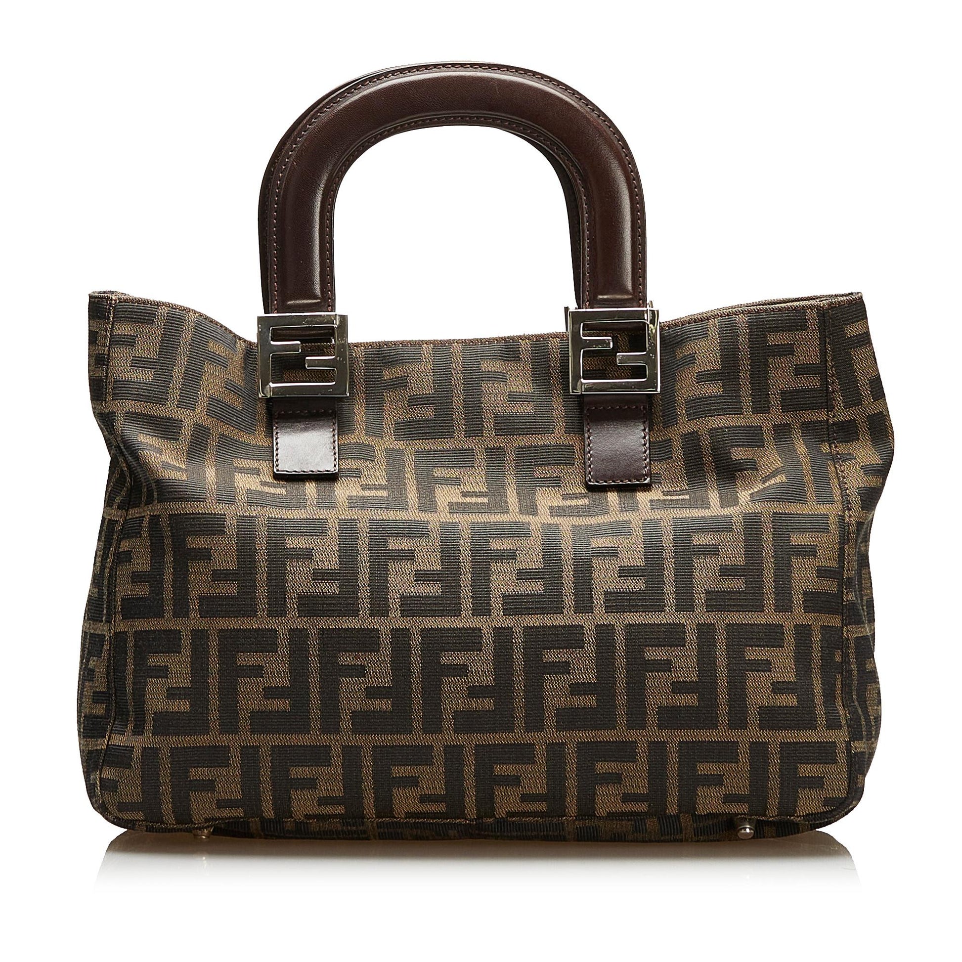 Fendi Zucca Handle Handbag Shg Satchel Bag