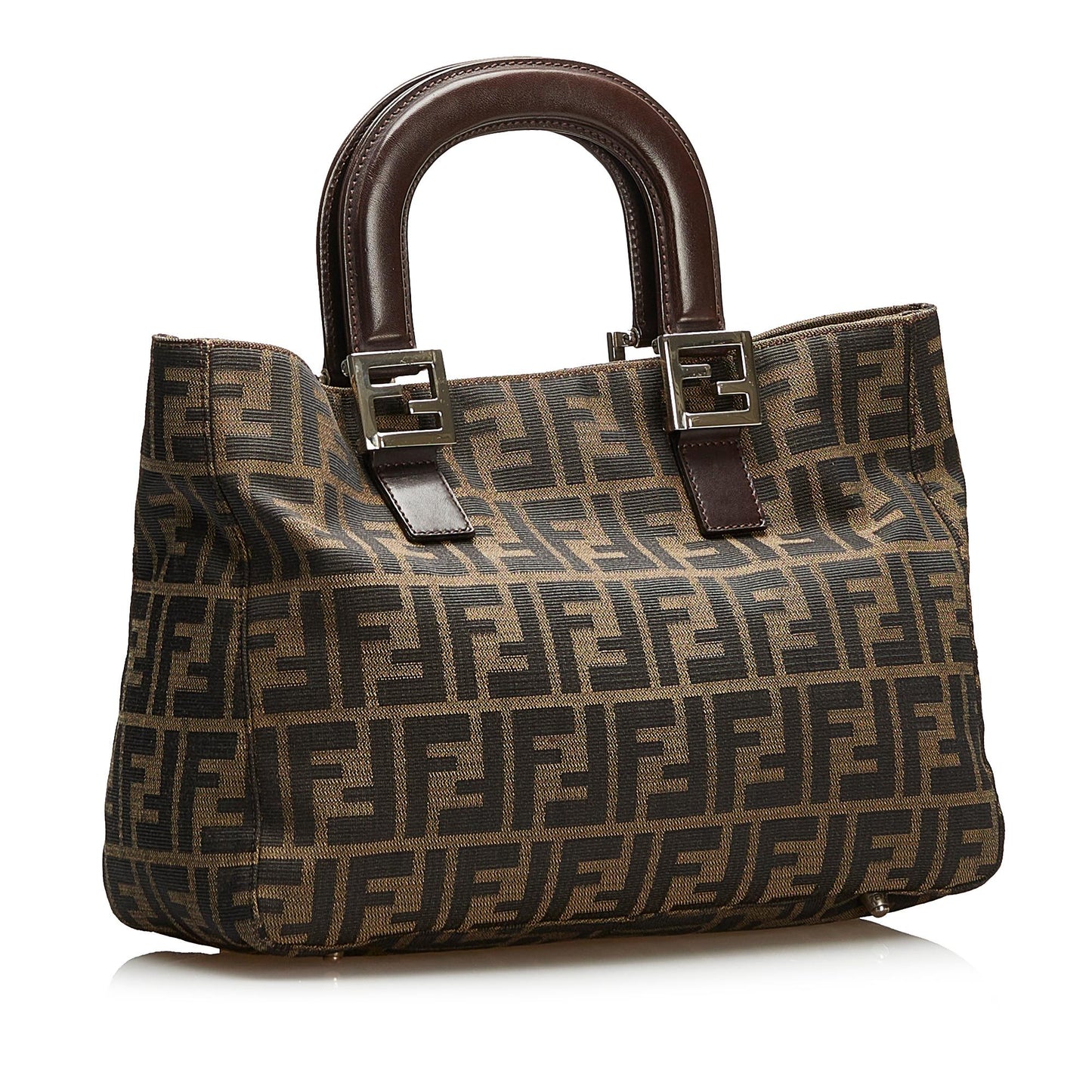 Fendi Zucca Handle Handbag Shg Satchel Bag