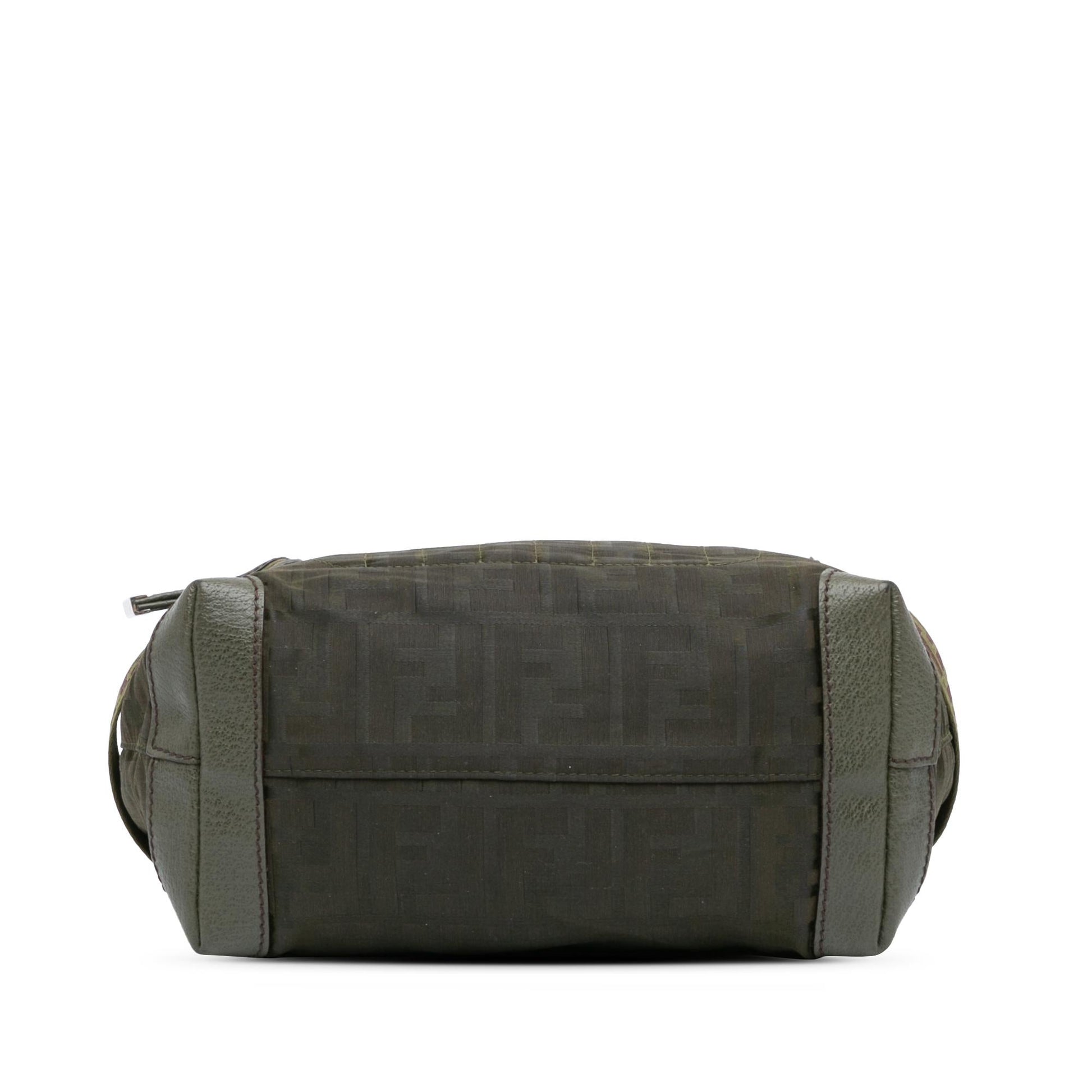 Fendi Zucca Code Handbag Nylon Zip Satchel Bag Code Handbag 1