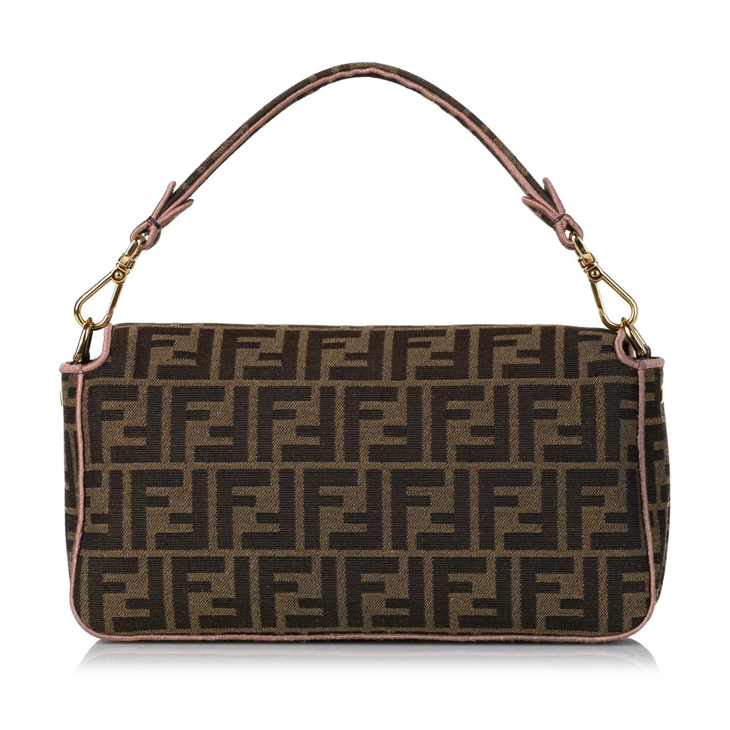 Fendi Zucca Paisley Embroidery Baguette Shg Handbag Shoulder Bag