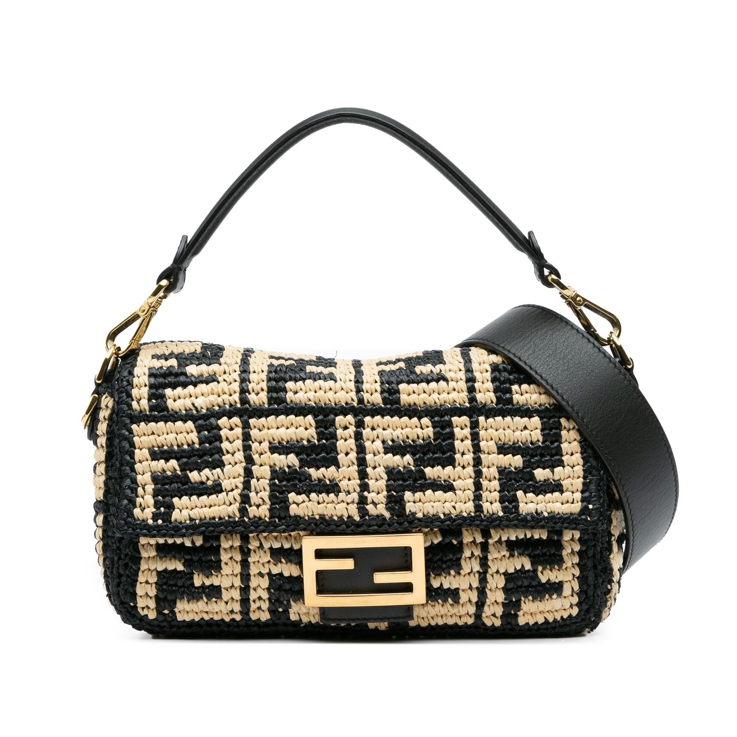 Fendi Zucca Baguette Satchel Shg Nnj0Yf Raffia Satchel Bag