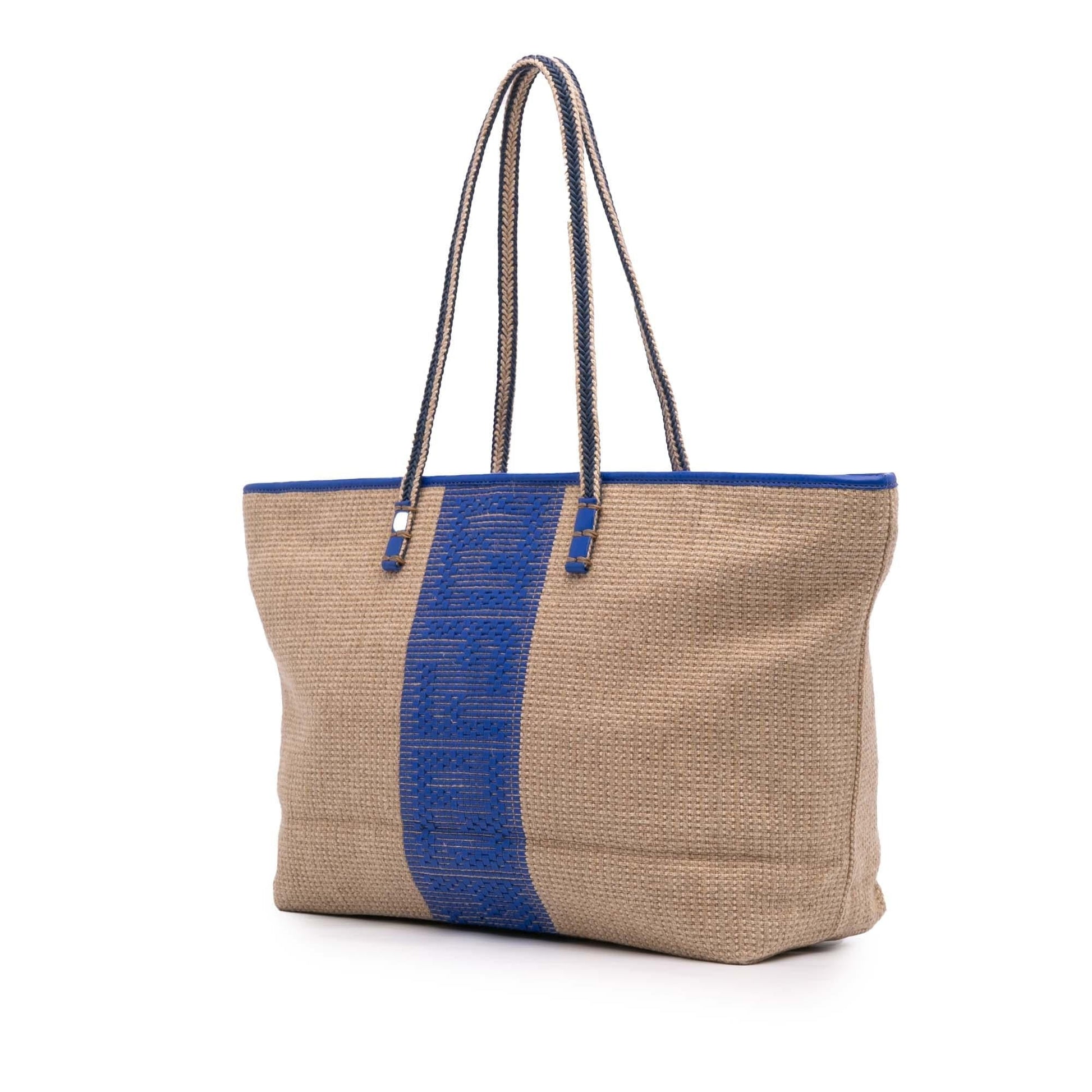 Fendi Zucca Roll Tote Raffia Tote Bag
