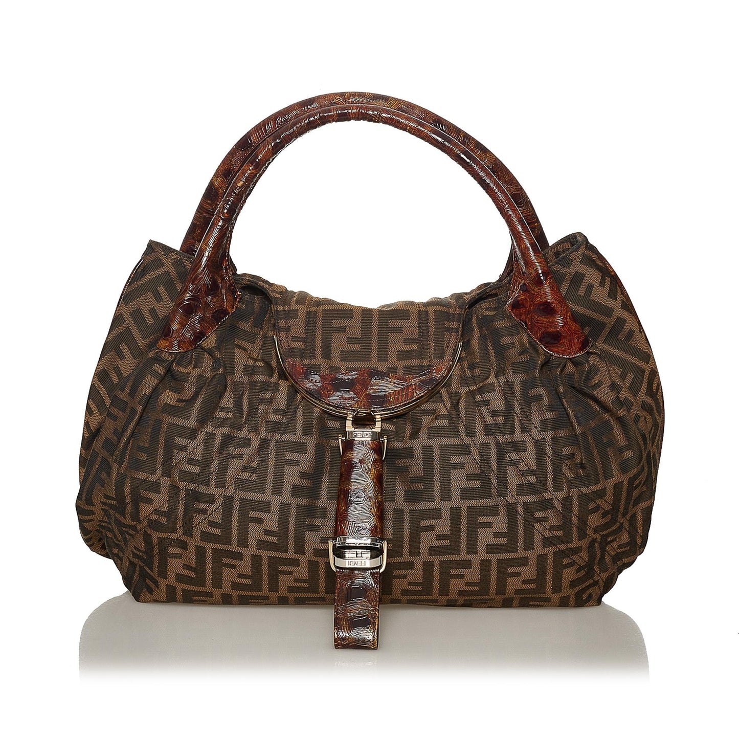 Fendi Zucca Spy Handbag Shg Canvas Satchel Bag Handbag Shg 28363