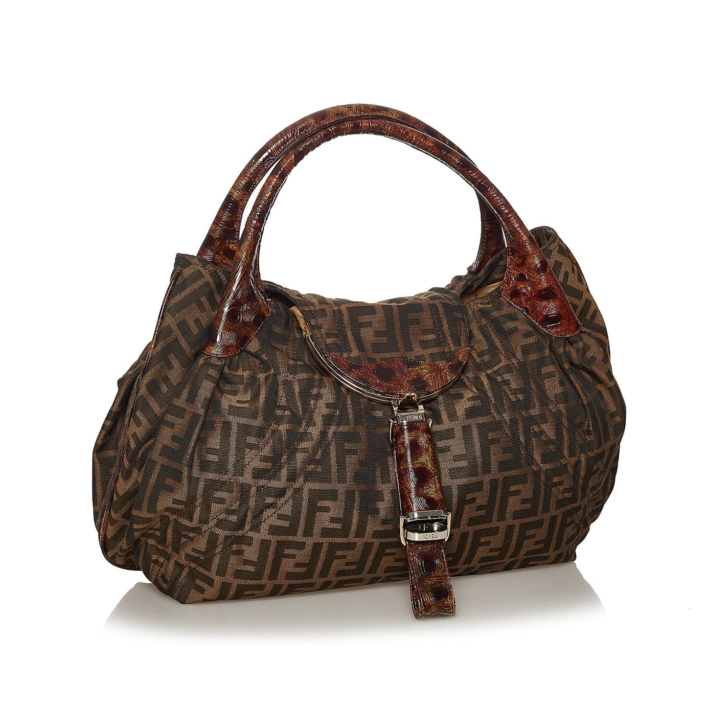 Fendi Zucca Spy Handbag Shg Canvas Satchel Bag Handbag Shg 28363