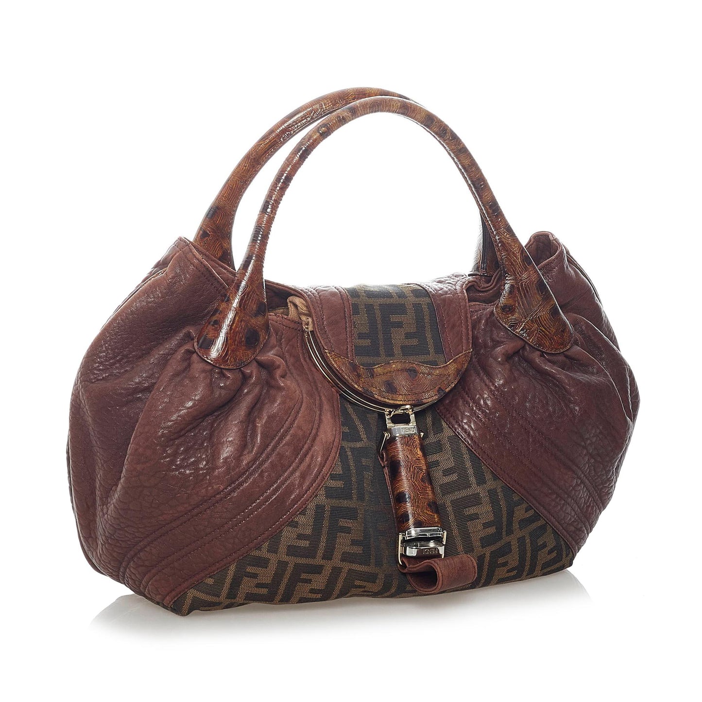 Fendi Zucca Spy Handbag Shg Canvas Satchel Bag Handbag Shg 31897