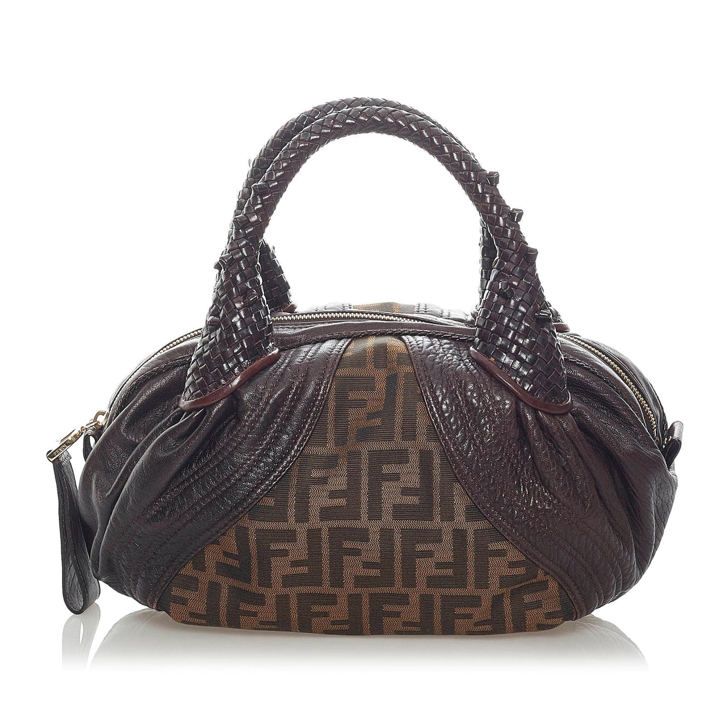Fendi Zucca Spy Handbag Shg Canvas Satchel Bag
