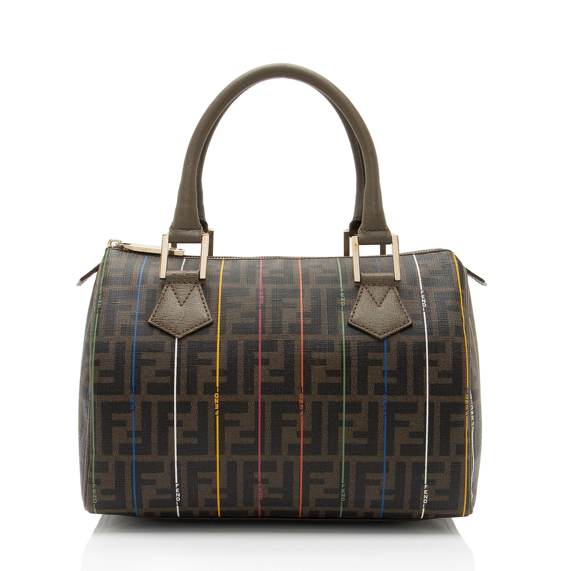Fendi Zucca Striped Boston Bag Shf R1Jr6D Satchel Bag