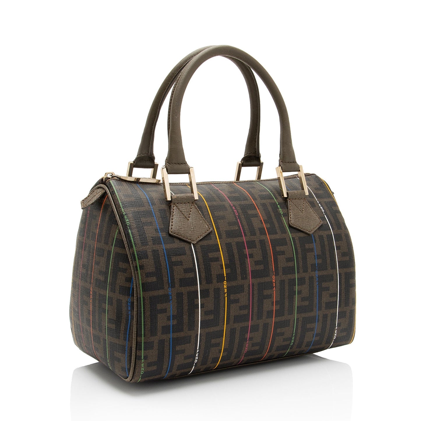 Fendi Zucca Striped Boston Bag Shf R1Jr6D Satchel Bag