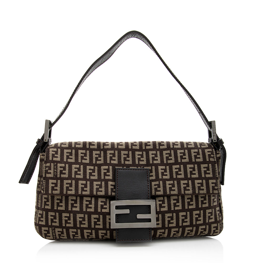 Fendi Zucchino Baguette Shoulder Bag Shf