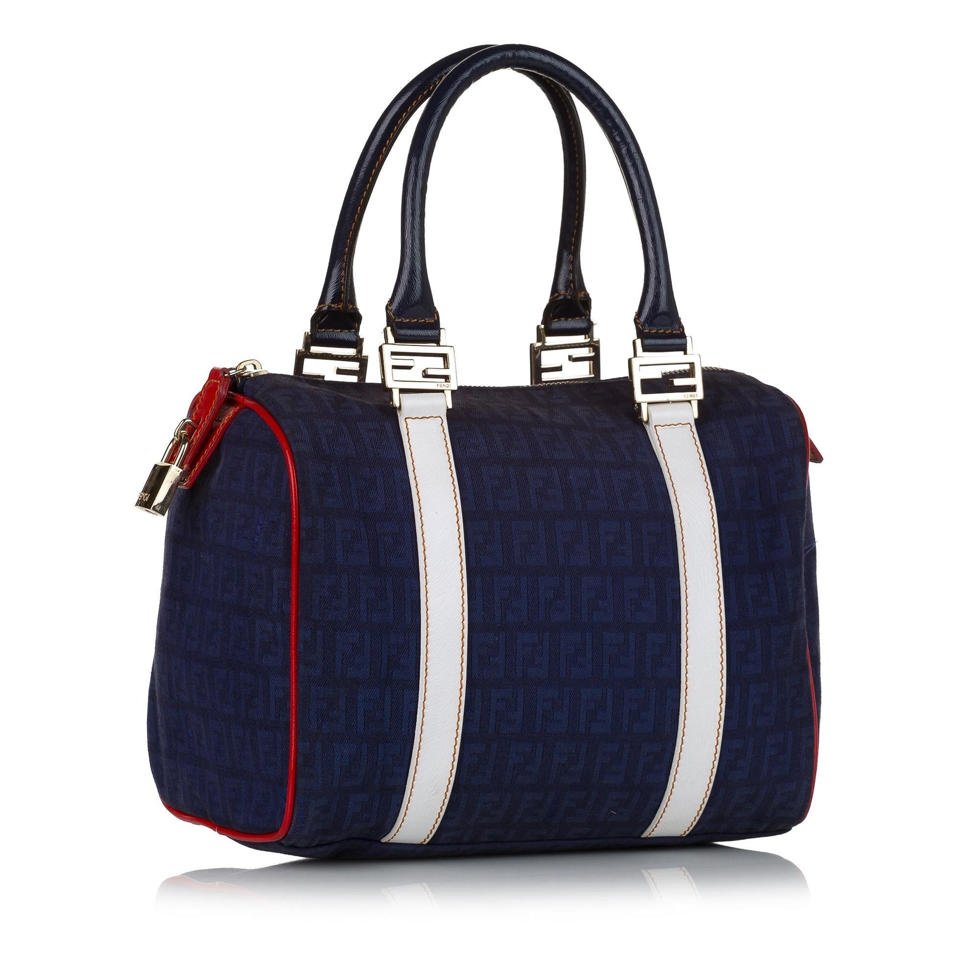 Fendi Zucchino Boston Bag Shg Satchel Bag