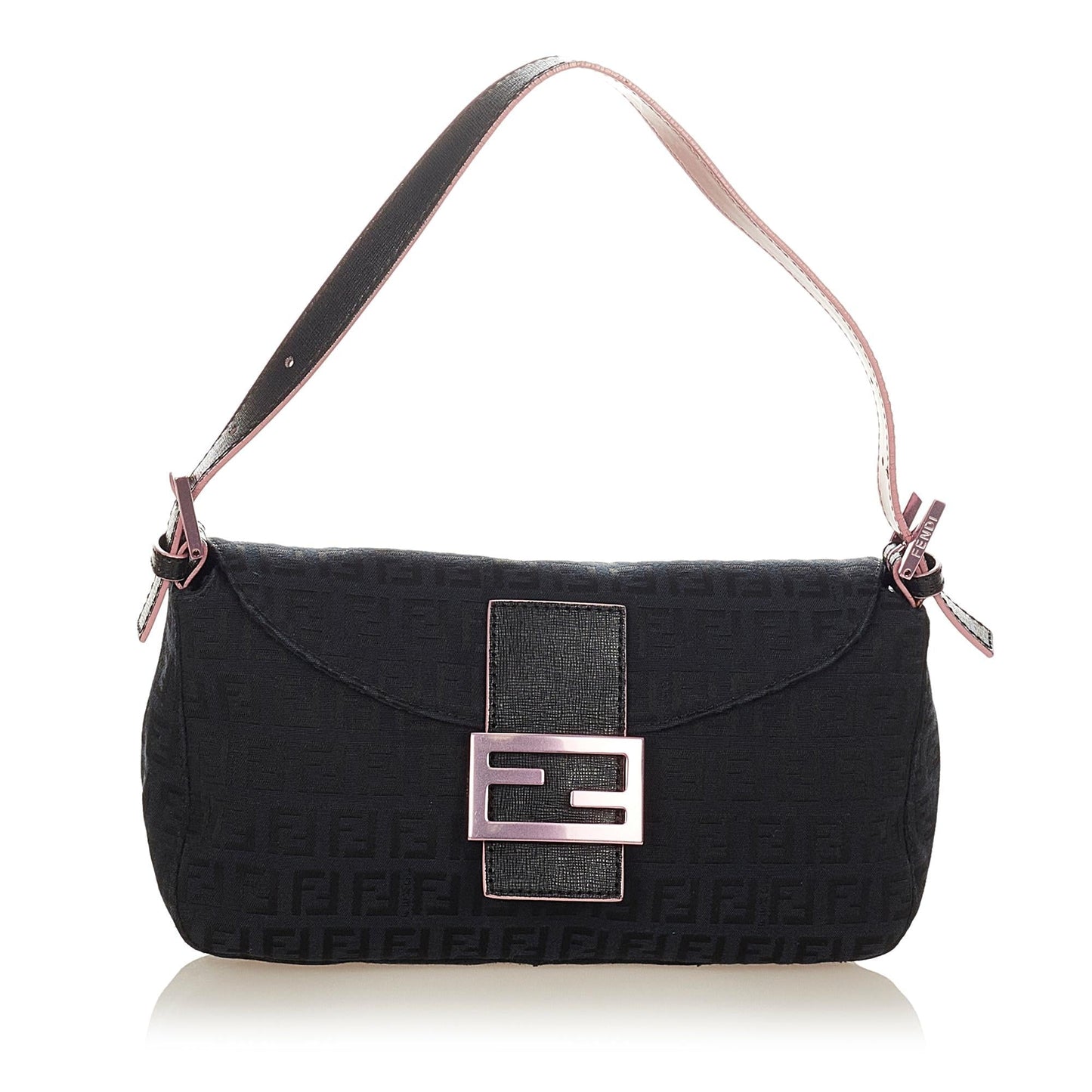 Fendi Zucchino Baguette Shg Handbag Canvas Shoulder Bag Baguette Shg 26703
