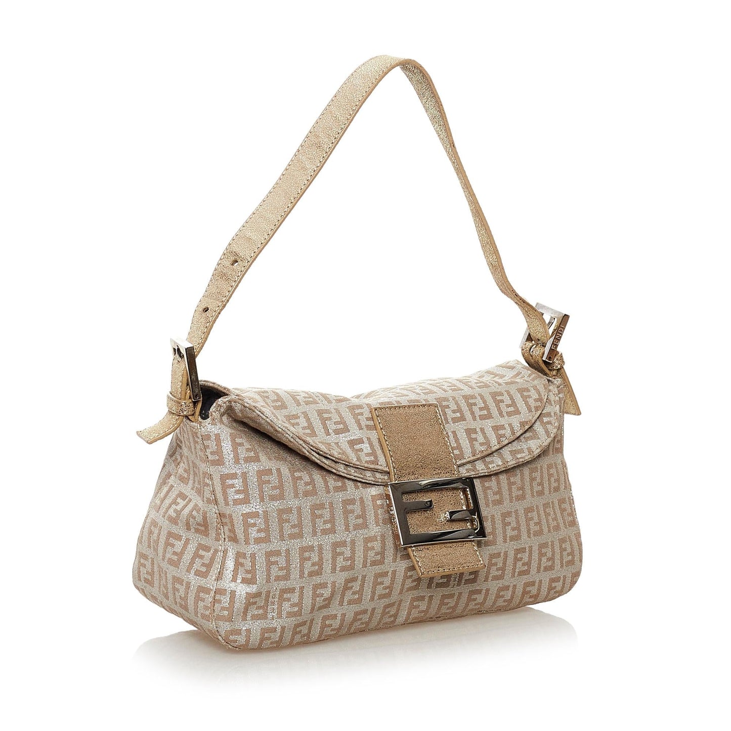 Fendi Zucchino Baguette Shg Handbag Canvas Shoulder Bag